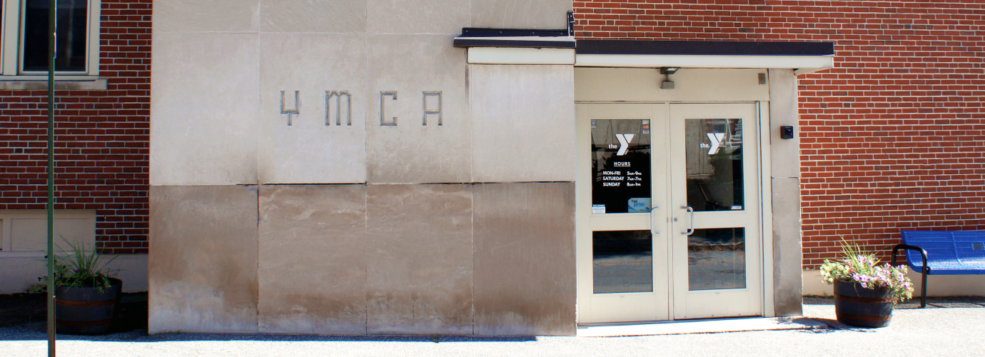 YMCA office building exit view in Central Massachusetts