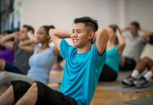 Group of people in fitness class