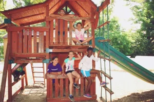 Group of small kids in playground