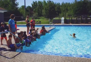 Kids at swim class with YMCA